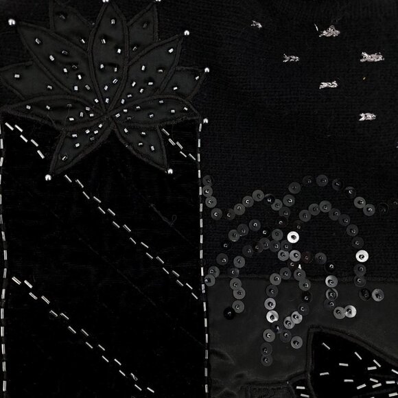 Marisa Christina Women's M Decorative Embellished Bling Lambswool Sweater - Picture 9 of 16